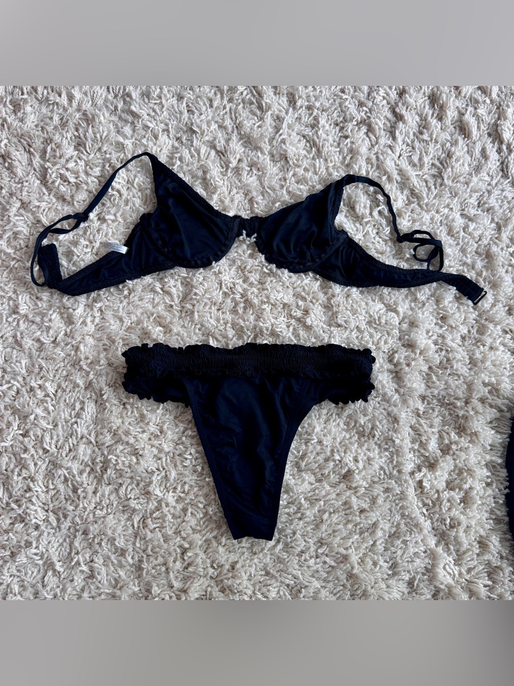 GARAGE Frilly Black Women's Two-Piece Bikini Set